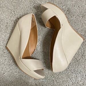 Charlotte Russe Cream Wedge Shoes